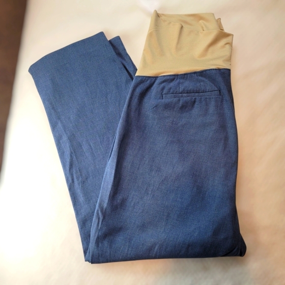 Loft Maternity Blue Stretch Straight Leg Dress Pant Sz 14M - Picture 2 of 4